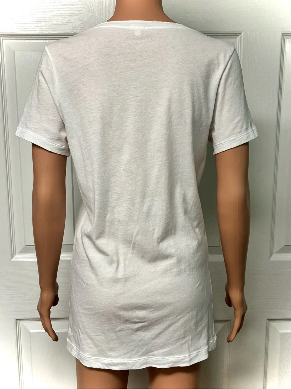 J. Crew Tissue Cotton Tee, Oversized, Scoop Neck, Rosettes, EUC. White, Size Med